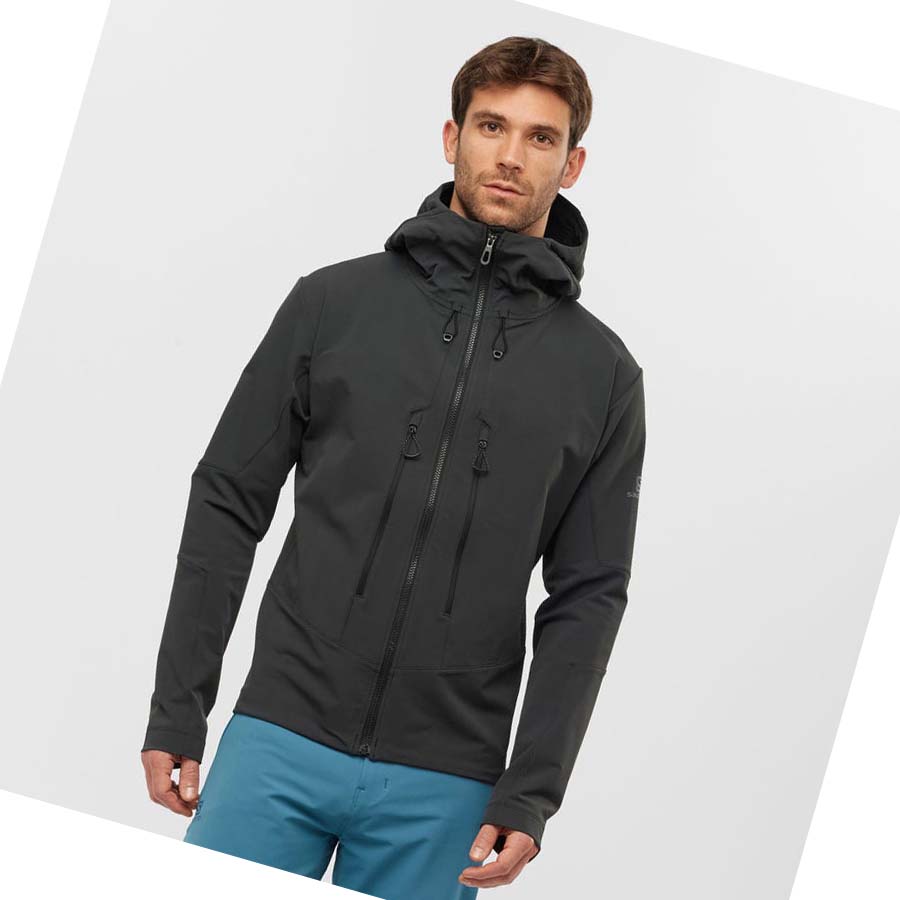 Salomon OUTPEAK SOFTSHELL Kabát Férfi Fekete | HU 2371RVD